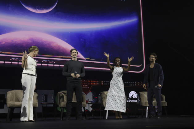 April 25, 2026, Mexico City, Ciudad de Mexico, Mexico: Rebecca Romijn, Ethan Peck, Celia Rose Gooding and Paul Wesley attend the Star Trek: Strange New Worlds conference at pop culture festival CCXP Comic Con Experience at Centro Banamex on April 25, 2026 in Mexico City, Mexico. Mexico City Mexico - ZUMAe321 20260425_zea_e321_161 Copyright: xYamakxPereax