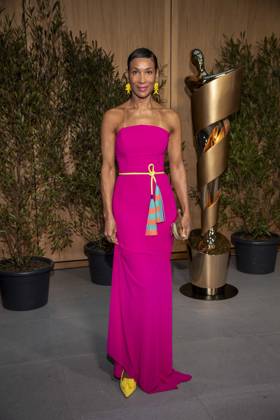 ABB FILMPREISABEND- Annabelle Mandeng rotes Kleid zu Gast auf dem Nominiertenabend zum DEUTSCHEN FILMPREISES 2026 in der Landesvertretung Nordrhein-Westfalen am 25.04.2026 in Berlin Berlin Deutschland