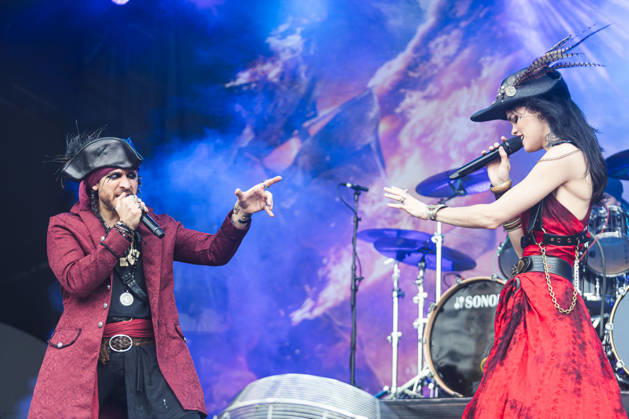 SaO PAULO, SP - 26.04.2026: BANGERS OPEN AIR 2026 - The band Visions of Atlantis performs on the Sun Stage at the Bangers Open Air 2026 festival held at the Memorial da AmÃ rica Latina on the afternoon of this Sunday (26). x2932478x  YurixMurakami