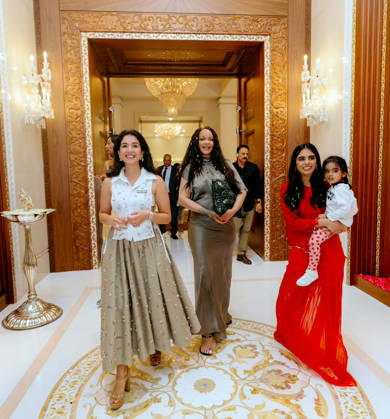 RECORD DATE NOT STATED Pop-star Rihanna with Radhika Merchant and Isha Ambani during her visit to the Ambani family at their home for lunch Mumbai, April 26 (ANI): Pop-star Rihanna with Radhika Merchant and Isha Ambani during her visit to the Ambani family at their home for lunch, in Mumbai on Sunday. Mumbai Maharashtra India Copyright: xANIx ANI_20260426088
