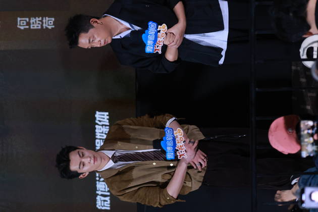 BEIJING, CHINA - APRIL 26: Actor Wang Hedi (L) and actor Pan Yueming attend the promotional event of TV series Light to the Night on April 26, 2026 in Beijing, China.  Copyright: xVCGx 111637492661