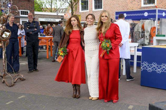 Dokkum, The Netherlands, 2026-04-27 11:44:25 DOKKUM, 27-04-2026 , Dokkum City Centre Princess Amalia, Princess Alexia and Princess Ariane during King s Day 2026 in Dokkum Photo:NLBEELD Patrick van Emst Credit: NL Beeld Patrick van Emst  Copyright: xx x
