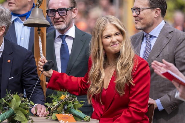 Prinses Amalia tijdens de quiz in Dokkum DOKKUM - Koningsdag wordt in Dokkum in Friesland gevierd door de Koninklijke familie. Credit : Frank van Beek CC Dokkum Nederland  Copyright: xx FrankxvanxBeekx xCCx