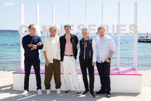The 9th Canneseries International Festival - Vendee Globe Seuls Autour Du Monde Photocall Thomas Ruyant, Conrad Colman, Jérémie Beyou and Pip Hare attend the Vendée Globe: Seuls Autour Du Monde Photocall at the 9th Canneseries International Festival at Plage Du Majestic on April 27, 2026 in Cannes, France. Photo by ShootPix ABACAPRESS.COM Cannes France  Copyright: xShootpix ABACAx