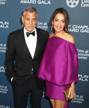 April 27, 2026, New York, New York, USA: Actor GEORGE CLOONEY and his wife Lebanese-British international human rights lawyer AMAL CLOONEY wearing a Balenciaga dress seen during the 51st Annual Chaplin Award Gala honoring George Clooney red carpet arrivals held at Alice Tully Hall at Lincoln Center. New York USA  - ZUMAk03_ 20260427_zaf_k03_087 Copyright: xNancyxKaszermanx