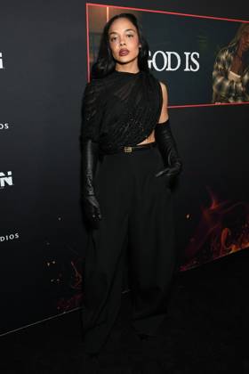 Tessa Thompson at arrivals for IS GOD IS Premiere, Brooklyn Academy of Music (BAM) Rose Cinema, New York, NY, April 27, 2026. Photo By: Quoin Pics Everett Collection IS GOD IS Premiere PUBLICATIONXNOTxINxCANxCHNxFRAxITAxJPNxNORxPOLxRUSxESPxUKxUSA
