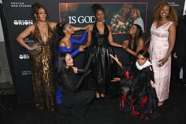 Vivica A. Fox, Tessa Thompson, Kara Young, Janelle Monae, Aleshea Harris, Mallori Johnson, Erika Alexander at arrivals for IS GOD IS Premiere, Brooklyn Academy of Music (BAM) Rose Cinema, New York, NY, April 27, 2026. Photo By: Quoin Pics Everett Collection IS GOD IS Premiere PUBLICATIONXNOTxINxCANxCHNxFRAxITAxJPNxNORxPOLxRUSxESPxUKxUSA