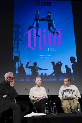 Mark Kermode, Lindsay Duncan und Charlotte Regan in der Talkshow Mark Kermode Live in 3D im BFI Southbank. London, 27.04.2026