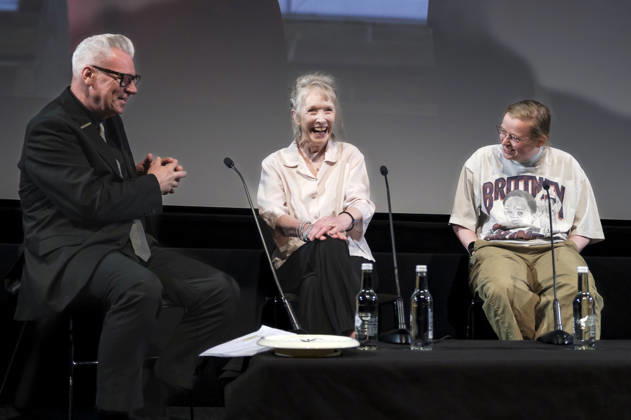 Mark Kermode, Lindsay Duncan und Charlotte Regan in der Talkshow Mark Kermode Live in 3D im BFI Southbank. London, 27.04.2026