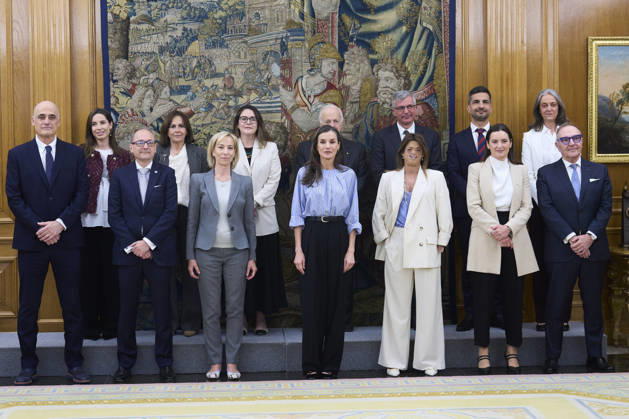 28-04-2026 Madrid Queen Letizia during as meeting with members of the Carlos I chair of public policy and a group of experts from the Legislative Observatory for rare diseases and orphan drugs at Zarzuela palace in Madrid. No Spain Â  Copyright: xPPEx