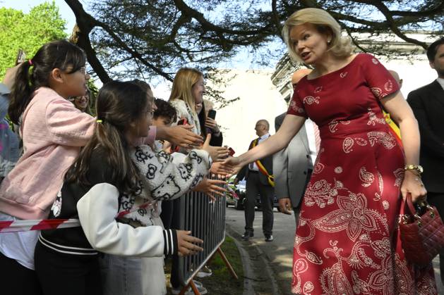Queen Mathilde Visits Art and Power Exhibition MARIEMONT, BELGIUM - APRIL 28: Queen Mathilde of Belgium pictured visiting the exhibition Mary of Hungary: Art and Power in the Renaissance on April 28, 2026 in Mariemont, Belgium, 28 04 2026 Mariemont Belgium  Copyright: xPhilipxReynaersx