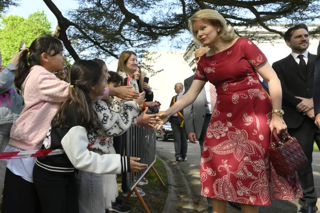 Queen Mathilde Visits Art and Power Exhibition MARIEMONT, BELGIUM - APRIL 28: Queen Mathilde of Belgium pictured visiting the exhibition Mary of Hungary: Art and Power in the Renaissance on April 28, 2026 in Mariemont, Belgium, 28 04 2026 Mariemont Belgium  Copyright: xPhilipxReynaersx