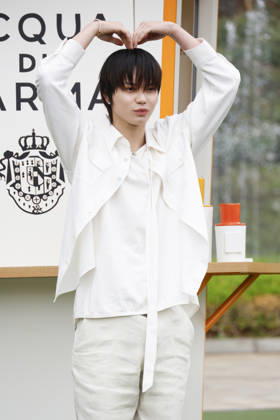 K-Pop Stars at Acqua di Parma Seoul Pop-up Ohyul of South Korean boy group LNGSHOT poses during the opening of the Acqua di Parma Buongiorno Il Chioschetto pop-up installation in Seoul, South Korea, April 28, 2026. Seoul South Korea  Copyright: xMatrixxImages JungxUi-Chelx