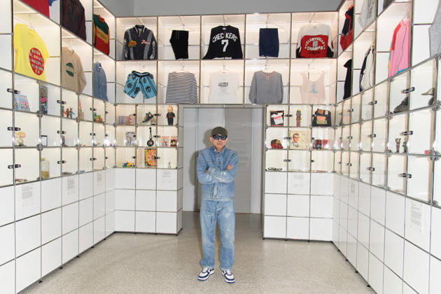 NIGO: From Japan with Love Press Preview at Design Museum, London, UK - Japanese fashion designer NIGO (born Tomoaki Nagao) poses in front of his vintage collection at a photocall for The Design Museum s NIGO: From Japan with Love Exhibition at The Design Museum in London, England, UK on Tuesday 28 April 2026 which runs from 1st May 2026 - 4th October 2026., Credit:Justin Ng Avalon UK, England, London, Design Museum  Copyright: xJustinxNgx xAvalonx 1094977810