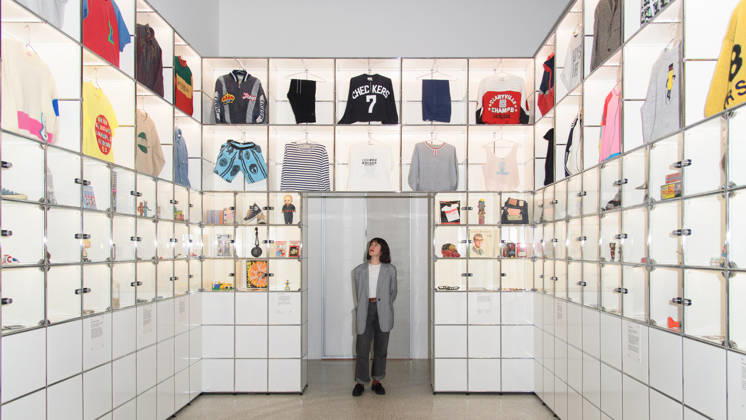NIGO: From Japan with Love Press Preview at Design Museum, London, UK - A staff member poses with NIGO s Vintage Collection at a photocall for The Design Museum s NIGO: From Japan with Love Exhibition at The Design Museum in London, England, UK on Tuesday 28 April 2026 which runs from 1st May 2026 - 4th October 2026., Credit:Justin Ng Avalon UK, England, London, Design Museum  Copyright: xJustinxNgx xAvalonx 1094977848