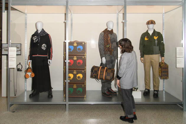 NIGO: From Japan with Love Press Preview at Design Museum, London, UK - A staff member poses with Various looks from Louis Vuitton A W 2020 Collection at a photocall for The Design Museum s NIGO: From Japan with Love Exhibition at The Design Museum in London, England, UK on Tuesday 28 April 2026 which runs from 1st May 2026 - 4th October 2026., Credit:Justin Ng Avalon UK, England, London, Design Museum  Copyright: xJustinxNgx xAvalonx 1094977875