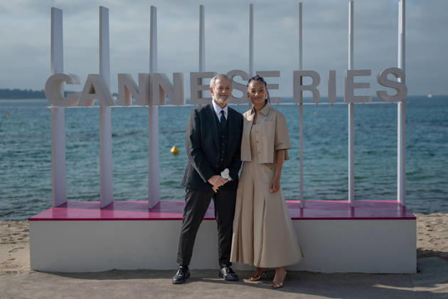 Francis Huster and Phylipa Phoenix attend the Zodiaque photocall in Hotel Majestic Beach during 9th CanneSeries festival in Cannes, France on April 28, 2026 Photo by Loran Mafar Starface 455461 2026 04 28 Cannes France  Copyright: xLoranxMafarx xStarfacex STAR_455461_005