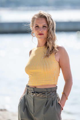 Deborah Krey attends the L or bleu photocall in Hotel Majestic Beach during 9th CanneSeries festival in Cannes, France on April 28, 2026 Photo by Loran Mafar Starface 455461 2026 04 28 Cannes France  Copyright: xLoranxMafarx xStarfacex STAR_455461_068