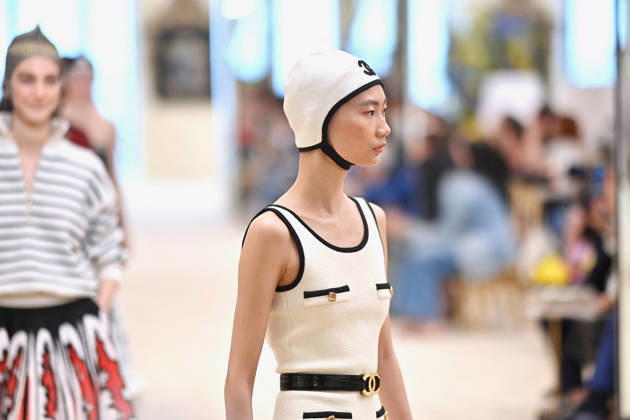 Chanel Cruise 2026 27 - Runway A model walks the runway at the Chanel Cruise 2026-2027 fashion show at Casino Municipal in Biarritz, France on April 28, 2026. Photo by Franck Castel ABACAPRESS.COM Biarritz France  Copyright: xCastelxFranck ABACAx