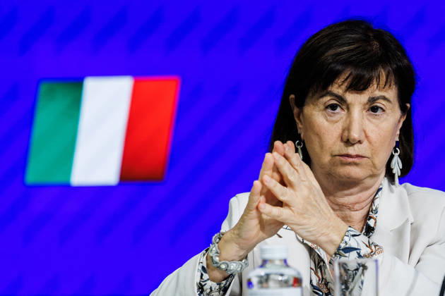 April 28, 2026, Rome, Italia, Italy: Minister Eugenia Roccella during a press conference following a Cabinet meeting that approved the employment decree in Rome, Italy, 28 April 2026. Rome Italy  - ZUMAa289 20260428_zia_a289_105 Copyright: xFrancescoxFotiax