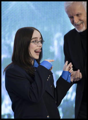 . 28 04 2026. London, United Kingdom. Billie Eilish and Director James Cameron at the Billie Eilish Hit Me Hard and Soft: The Tour Live in 3D premiere in London.  xStephenxLockx xi-Imagesx IIM-26739-0028