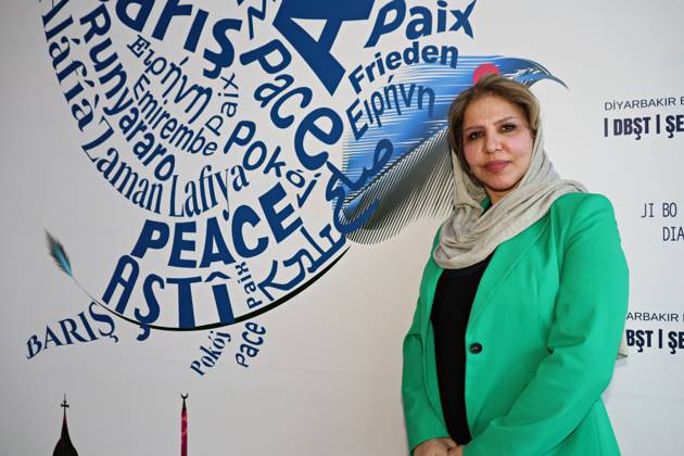April 28, 2026, Diyarbakir, Turkey: Professor Dr. Muntaha Tariq is seen during the festival. Professor Dr. Muntaha Tariq, a faculty member at Mustansiriyah University in Baghdad, Iraq, participated in the 11th Amed International Theatre Festival organized by Diyarbakir Metropolitan Municipality and Amed City Theatre. Tariq was a speaker at the panel titled Making Theatre in War Conditions Diyarbakir Turkey - ZUMAs197 20260428_aaa_s197_142 Copyright: xMehmetxMasumxSuerx