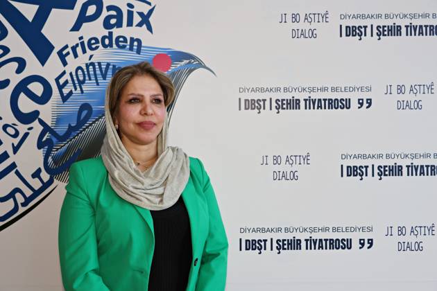 April 28, 2026, Diyarbakir, Turkey: Professor Dr. Muntaha Tariq is seen during the festival. Professor Dr. Muntaha Tariq, a faculty member at Mustansiriyah University in Baghdad, Iraq, participated in the 11th Amed International Theatre Festival organized by Diyarbakir Metropolitan Municipality and Amed City Theatre. Tariq was a speaker at the panel titled Making Theatre in War Conditions Diyarbakir Turkey - ZUMAs197 20260428_aaa_s197_145 Copyright: xMehmetxMasumxSuerx
