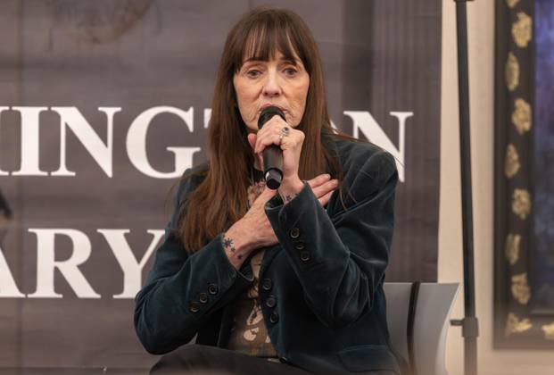 April 28, 2026, Wilmington, De, U.S.A.: American actress and advocate MACKENZIE PHILLIPS speaks during a free event held in recognition of Childhood Sexual Abuse Awareness Month, sharing her lived experiences and emphasizing awareness, understanding and healing Tuesday, April 28, 2026, at the Wilmington Public Library in Wilmington, Del. Wilmington U.S.A. - ZUMAs124 20260428_fap_s124_001 Copyright: xSaquanxStimpsonx