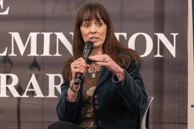 April 28, 2026, Wilmington, De, U.S.A.: American actress and advocate MACKENZIE PHILLIPS speaks during a free event held in recognition of Childhood Sexual Abuse Awareness Month, sharing her lived experiences and emphasizing awareness, understanding and healing Tuesday, April 28, 2026, at the Wilmington Public Library in Wilmington, Del. Wilmington U.S.A. - ZUMAs124 20260428_fap_s124_004 Copyright: xSaquanxStimpsonx