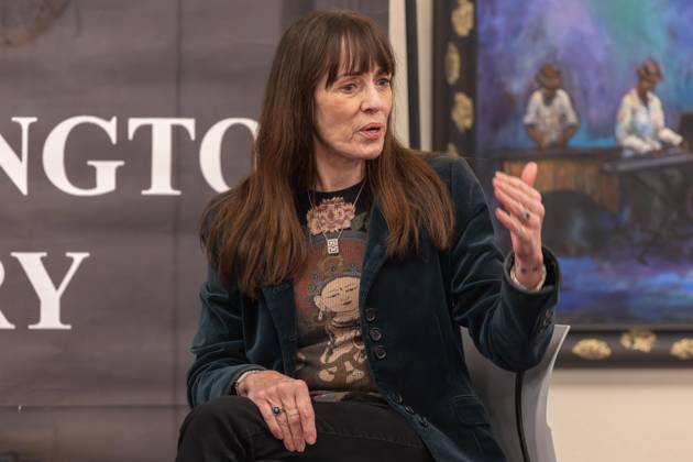 April 28, 2026, Wilmington, De, U.S.A.: American actress and advocate MACKENZIE PHILLIPS speaks during a free event held in recognition of Childhood Sexual Abuse Awareness Month, sharing her lived experiences and emphasizing awareness, understanding and healing Tuesday, April 28, 2026, at the Wilmington Public Library in Wilmington, Del. Wilmington U.S.A. - ZUMAs124 20260428_fap_s124_005 Copyright: xSaquanxStimpsonx