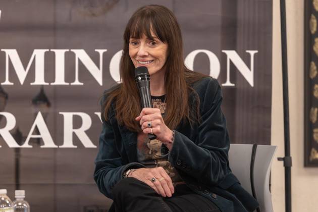 April 28, 2026, Wilmington, De, U.S.A.: American actress and advocate MACKENZIE PHILLIPS speaks during a free event held in recognition of Childhood Sexual Abuse Awareness Month, sharing her lived experiences and emphasizing awareness, understanding and healing Tuesday, April 28, 2026, at the Wilmington Public Library in Wilmington, Del. Wilmington U.S.A. - ZUMAs124 20260428_fap_s124_006 Copyright: xSaquanxStimpsonx