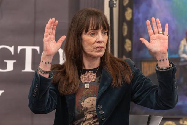April 28, 2026, Wilmington, De, U.S.A.: American actress and advocate MACKENZIE PHILLIPS speaks during a free event held in recognition of Childhood Sexual Abuse Awareness Month, sharing her lived experiences and emphasizing awareness, understanding and healing Tuesday, April 28, 2026, at the Wilmington Public Library in Wilmington, Del. Wilmington U.S.A. - ZUMAs124 20260428_fap_s124_007 Copyright: xSaquanxStimpsonx