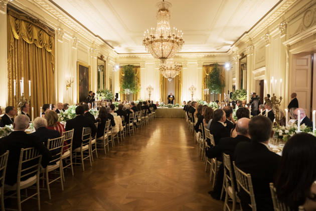 April 28, 2026, Washington, District Of Columbia, USA: WASHINGTON, DC - APRIL 28: President Donald Trump gives remarks during a state dinner with Great Britain™s King Charles and Queen Camilla at the White House on Tuesday, April 28, 2026 in Washington, D.C. Charles spoke to a joint session of Congress earlier in the day, and attended several events with U.S. President Donald Trump Washington USA - ZUMAs152 20260428_faa_s152_300 Copyright: xCraigxHudsonx-xPoolxviaxCNPx