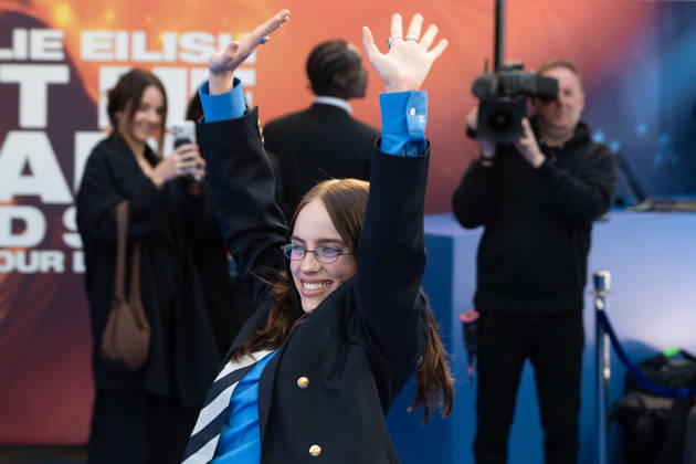 Billie Eilish attends the UK Premiere of Billie Eilish - Hit Me Hard and Soft: The Tour Live In 3D at Odeon Luxe Leicester Square in London, England. UK. Tuesday 28th April 2026. Copyright: xJamesxWarrenx ae75e670