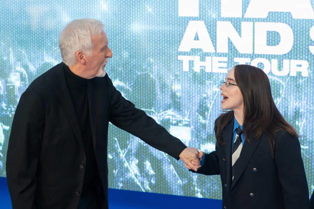 James Cameron and Billie Eilish attends the UK Premiere of Billie Eilish - Hit Me Hard and Soft: The Tour Live In 3D at Odeon Luxe Leicester Square in London, England. UK. Tuesday 28th April 2026. Copyright: xJamesxWarrenx ae75e700