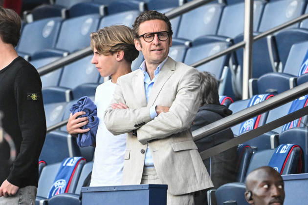 UEFA Champions League - Laurent Macron in the Stands Please hide children s faces prior to the publication - Laurent Macron, the brother of the President of the Republic, during the UEFA Champions League semi-final first leg football match between Paris Saint-Germain (PSG) and Bayern Munich at the Parc des Princes in Paris on April 28, 2026. Photo by Florian Poitout ABACAPRESS.COM Paris Ile-de-France France  Copyright: xPoitoutxFlorian ABACAx