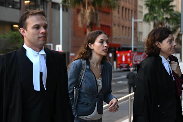 REBEL WILSON COURT, Charlotte Macinnes (centre) arrive at the Federal Court of Australia in Sydney, Thursday, April 30, 2026. ( NO ARCHIVING SYDNEY NEW SOUTH WALES AUSTRALIA  Copyright: xDEANxLEWINSx 20260430167550734074
