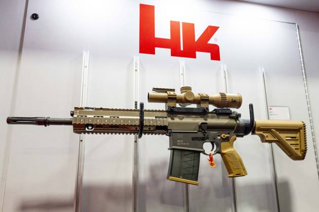April 29, 2026, Washington, District Of Columbia, USA: A Heckler & Koch HK417 rifle at the Modern Day Marine conference at the Walter E. Washington Convention Center in Washington, DC. Washington USA  - ZUMAb161 20260429_aap_b161_002 Copyright: xMichaelxBrochsteinx