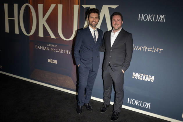 April 29, 2026, New York, United States: (L-R) Adam Scott and Damian McCarthy attend Neon s Hokum New York premiere at Regal Union Square on April 29, 2026 in New York City. New York United States  - ZUMAs197 20260429_aaa_s197_247 Copyright: xRonxAdarx