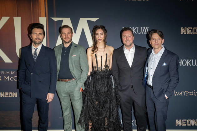 April 29, 2026, New York, United States: (L-R) Adam Scott, Peter Coonan, Florence Ordesh, Damian McCarthy, and Will O Connell attend Neon s Hokum New York premiere at Regal Union Square on April 29, 2026 in New York City. New York United States  - ZUMAs197 20260429_aaa_s197_245 Copyright: xRonxAdarx