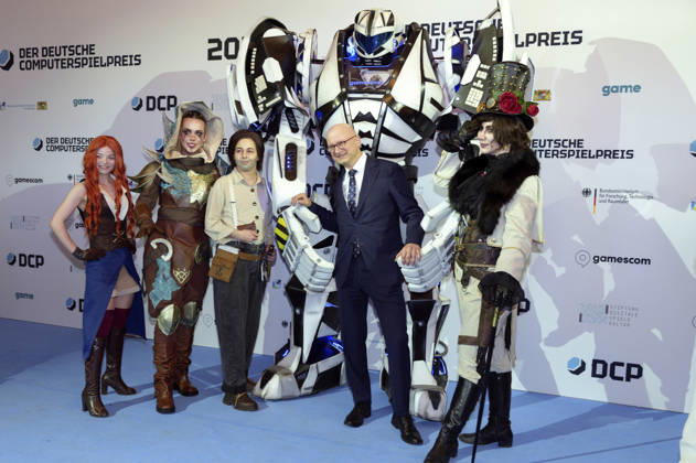 Marcus Pleyer bei der Verleihung des Deutschen Computerspielpreises 2026 im Herkulessaal der Residenz. München, 29.04.2026