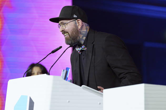 Preisträger Dennsen86 bei der Verleihung des Deutschen Computerspielpreises 2026 im Herkulessaal der Residenz. München, 29.04.2026