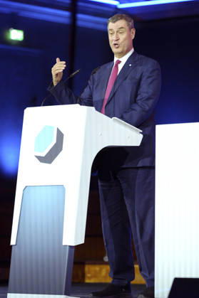 Markus Söder bei der Verleihung des Deutschen Computerspielpreises 2026 im Herkulessaal der Residenz. München, 29.04.2026