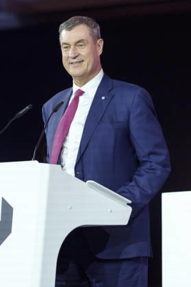Markus Söder bei der Verleihung des Deutschen Computerspielpreises 2026 im Herkulessaal der Residenz. München, 29.04.2026