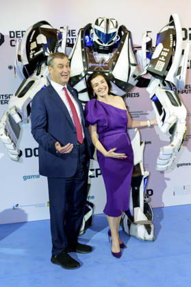 Markus Söder und Dorothee Bär bei der Verleihung des Deutschen Computerspielpreises 2026 im Herkulessaal der Residenz. München, 29.04.2026