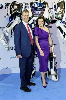 Markus Söder und Dorothee Bär bei der Verleihung des Deutschen Computerspielpreises 2026 im Herkulessaal der Residenz. München, 29.04.2026