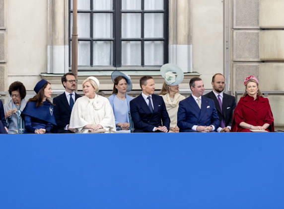 30-04-2026 Outer Grand Duke Guillaume and Grand Duchess Stephanie of Luxembourg attend the Swedish Armed Forces tribute on the Outer Courtyard of the Royal palace as part of the celebrations of King Carl Gustafs 80th birthday in Stockholm, Sweden. Â  Copyright: xPPEx