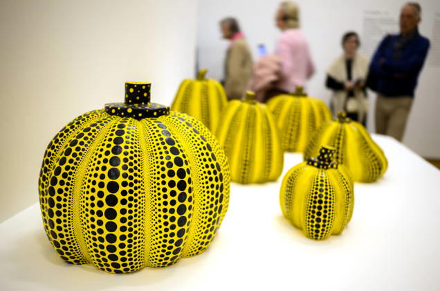 ! Achtung: Foto nur zur Nutzung im Rahmen der Berichterstattung über die Kusama-Ausstellung vom 14.3. - 2.8.2026 im Museum Ludwig in Köln ! Pumkin, 1998 - 2000. Yayoi Kusama Ausstellung im Museum Ludwig in Köln Deutschland am 29.04.2026. Museum Ludwig
