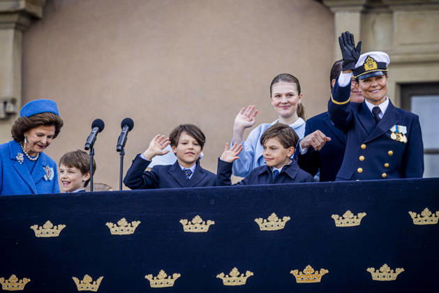30-04-2026 Outer Prince Daniel and Princess Victoria and Prince Oscar and Princess Estelle attend the Swedish Armed Forces tribute on the Outer Courtyard of the Royal palace as part of the celebrations of King Carl Gustafs 80th birthday in Stockholm, Sweden. Â  Copyright: xPPEx