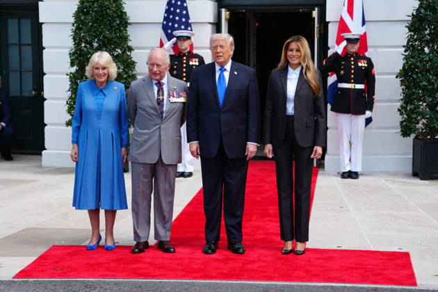 Trumps Bid Farewell to King Charles III and Queen Camilla United States President Donald J Trump and first lady Melania Trump host a Farewell with King Charles III of the United Kingdom of Great Britain and Northern Ireland and Queen Camilla on the South Portico of the White House in Washington, DC, USA, on Thursday, April 30, 2026. From left to right: Queen Camilla, King Charles III, President Trump, Melania Trump. Photo by Aaron Schwartz Pool ABACAPRESS.COM Washington District of Columbia United States  Copyright: xPool ABACAx